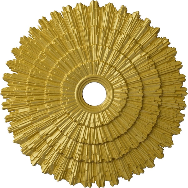 Ekena Millwork Eryn Ceiling Medallion (Fits Canopies up to 4"), 24 3/4"OD x 3 1/4"ID x 1 7/8"P, Rich Gold CM24ENRGS - main